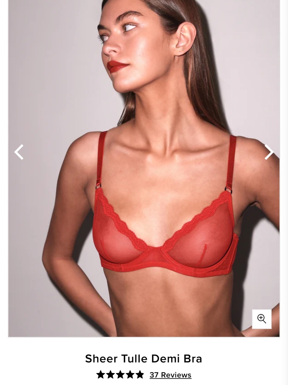 Fleur du mal  Sheer tulle fuschia Underwire Demi Bra